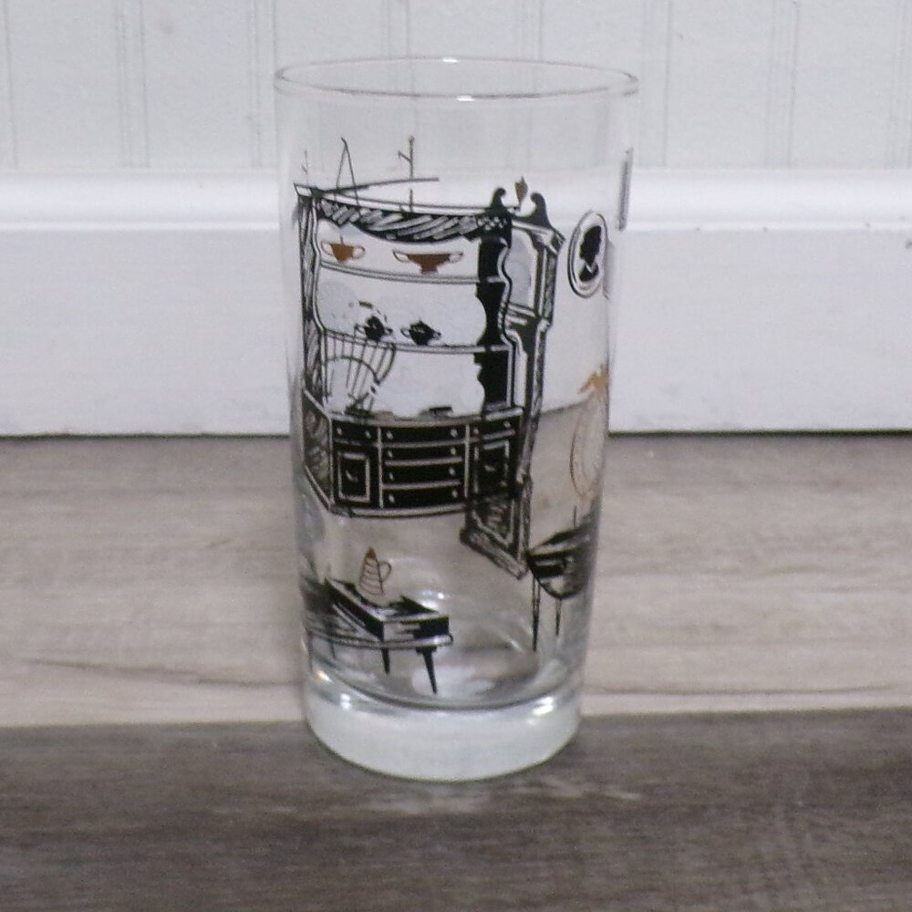 Libbey Curio Black and Gold Living Room Tumbler Drinking Glass
